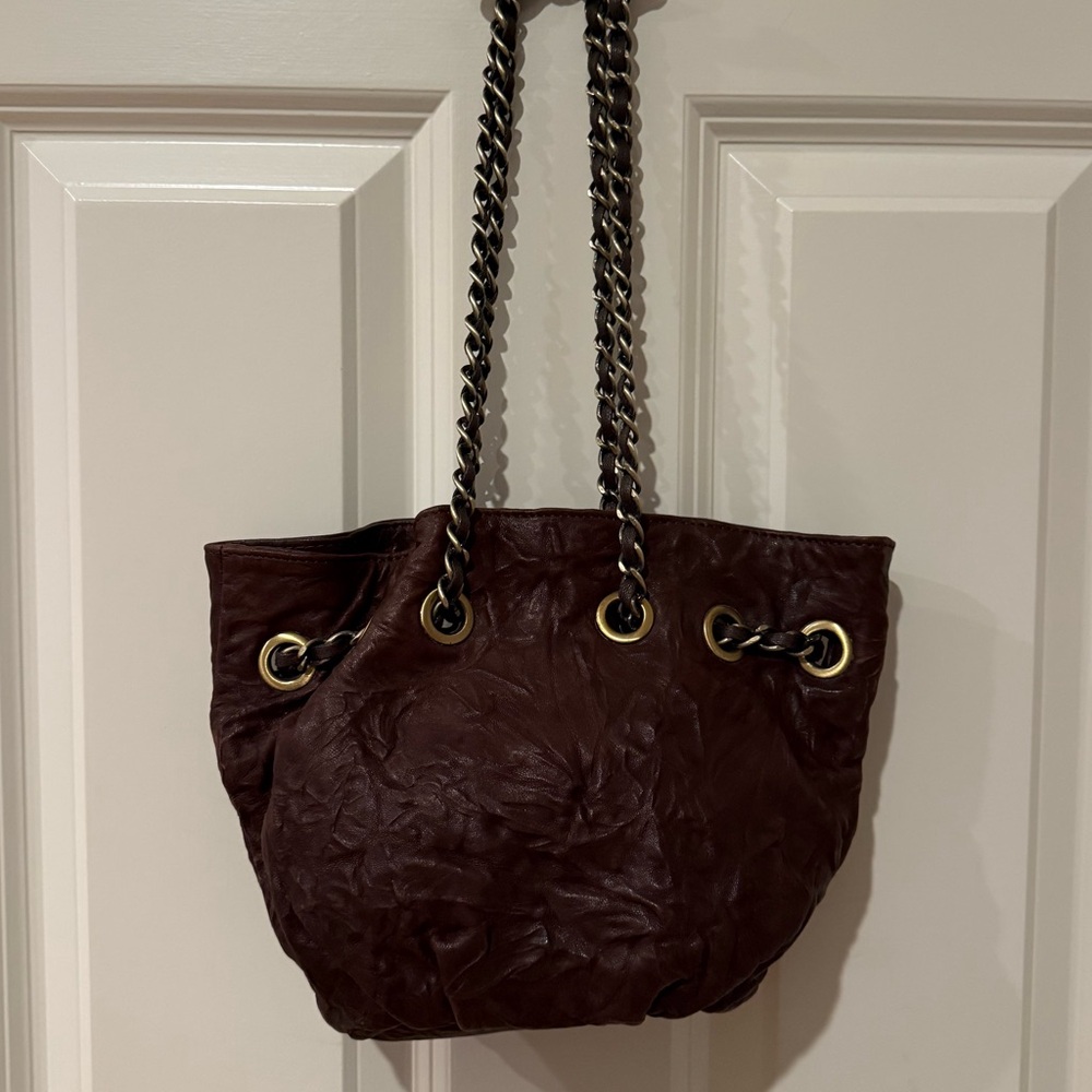 Elegant Brown Leather Tote Bag